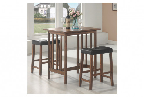 Coaster™ 3-Piece Counter Height Set - Nut Brown