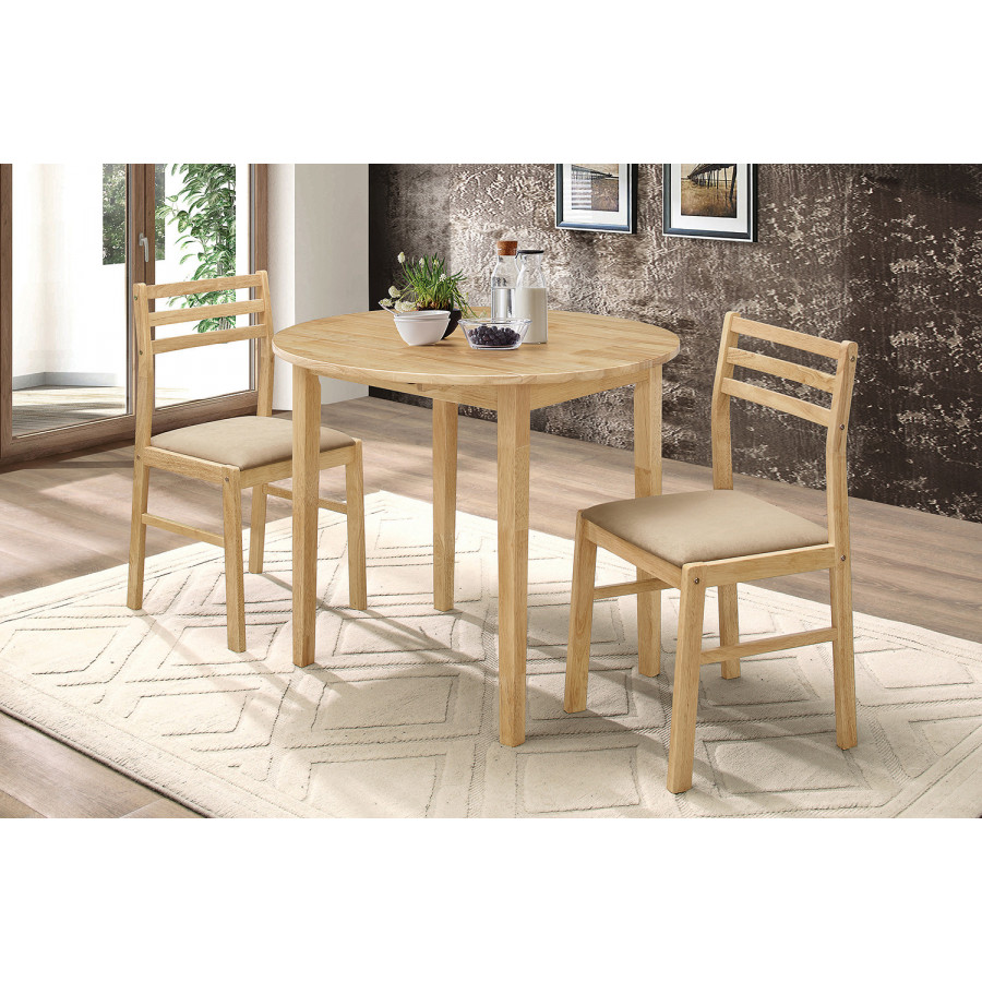 Coaster 3-Piece Dining Set with Drop Leaf - Natural/Tan