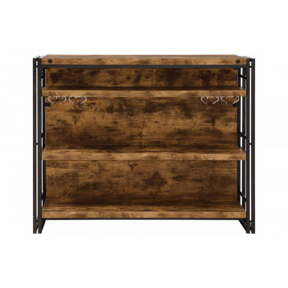 Coaster - Bar Unit With Stemware Rack in Antique Nutmeg