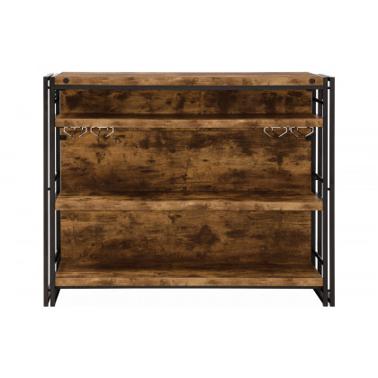 Coaster - Bar Unit With Stemware Rack in Antique Nutmeg