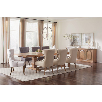 Coaster - Florence Double Pedestal Dining Table in Rustic Smoke