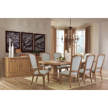 Coaster - Florence Double Pedestal Dining Table in Rustic Smoke