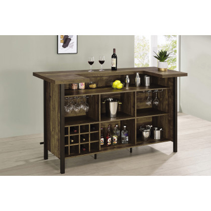 Coaster - Rectangular Storage Bar Unit in Rustic Oak