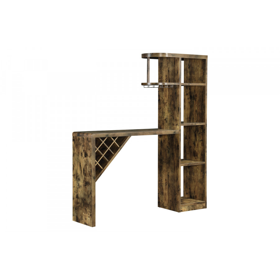 Coaster - 5-Shelf Bar Table Storage in Antique Nutmeg