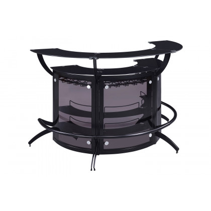 Coaster - 3-Bottle Wine Rack Bar Unit in Smoked/Black