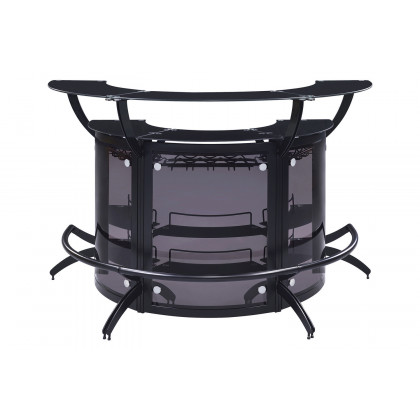 Coaster - 3-Bottle Wine Rack Bar Unit in Smoked/Black