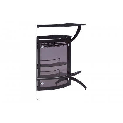 Coaster - 3-Bottle Wine Rack Bar Unit in Smoked/Black