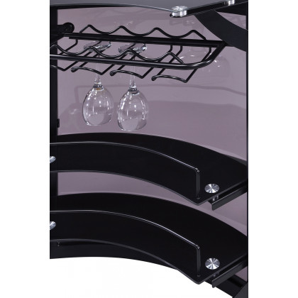 Coaster - 3-Bottle Wine Rack Bar Unit in Smoked/Black