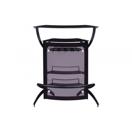 Coaster - 3-Bottle Wine Rack Bar Unit in Smoked/Black