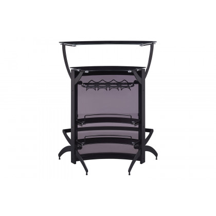 Coaster - 3-Bottle Wine Rack Bar Unit in Smoked/Black
