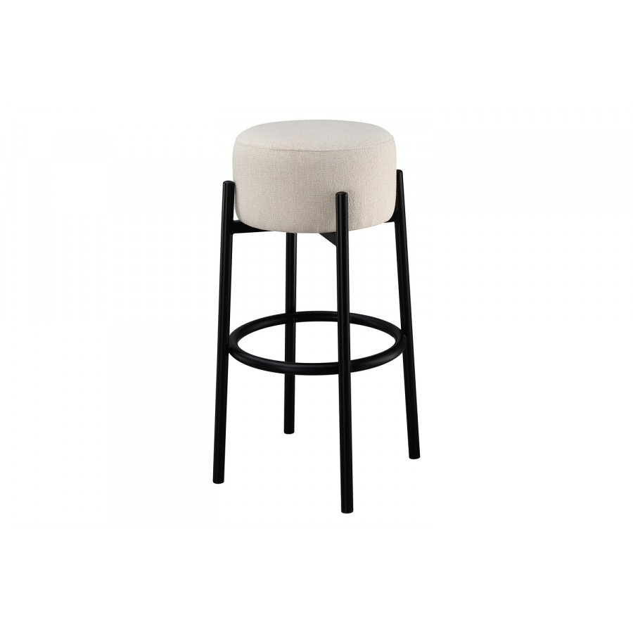 Coaster - Upholstered Backless Round Bar Stools (Set Of 2) in White/Black