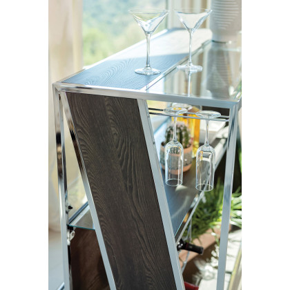 Coaster - 2-Shelf Bar Unit With Footrest in Dark Oak