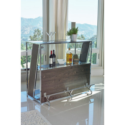 Coaster - 2-Shelf Bar Unit With Footrest in Dark Oak