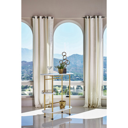 Coaster 3-Tier Bar Unit - Matte Brass/White Oak