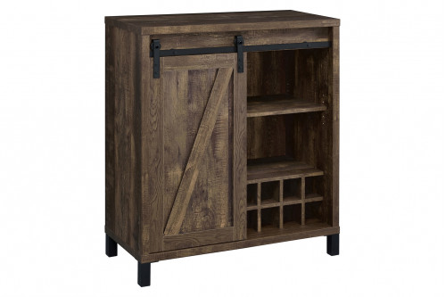 Coaster™ Bar Cabinet With Sliding Door - Rustic Oak