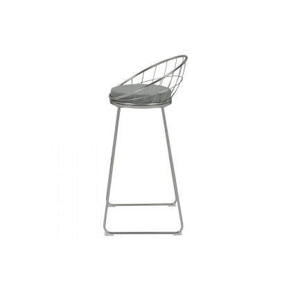 Coaster Padded Seat Bar Stools (Set Of 2) - Gray/Satin Nickel
