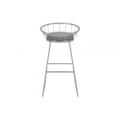 Coaster Padded Seat Bar Stools (Set Of 2) - Gray/Satin Nickel