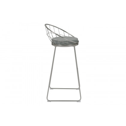 Coaster Padded Seat Bar Stools (Set Of 2) - Gray/Satin Nickel