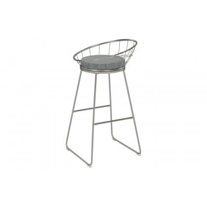 Coaster Padded Seat Bar Stools (Set Of 2) - Gray/Satin Nickel