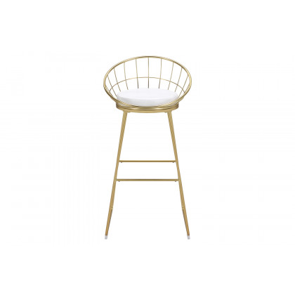 Coaster Padded Seat Bar Stools (Set Of 2) - White/Matte Brass