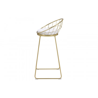 Coaster Padded Seat Bar Stools (Set Of 2) - White/Matte Brass