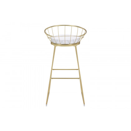 Coaster Padded Seat Bar Stools (Set Of 2) - White/Matte Brass