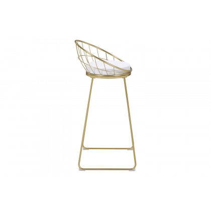 Coaster Padded Seat Bar Stools (Set Of 2) - White/Matte Brass