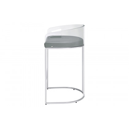 Coaster - Acrylic Back Bar Stools (Set Of 2) in Gray/Chrome
