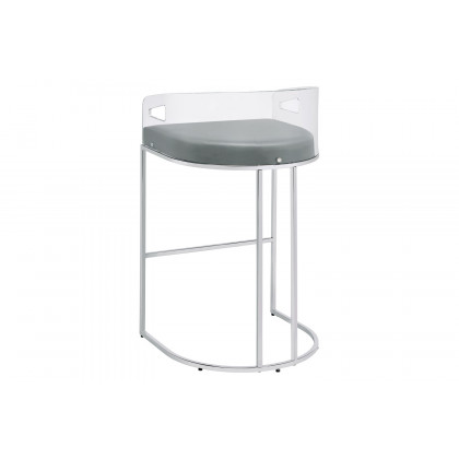 Coaster - Acrylic Back Bar Stools (Set Of 2) in Gray/Chrome