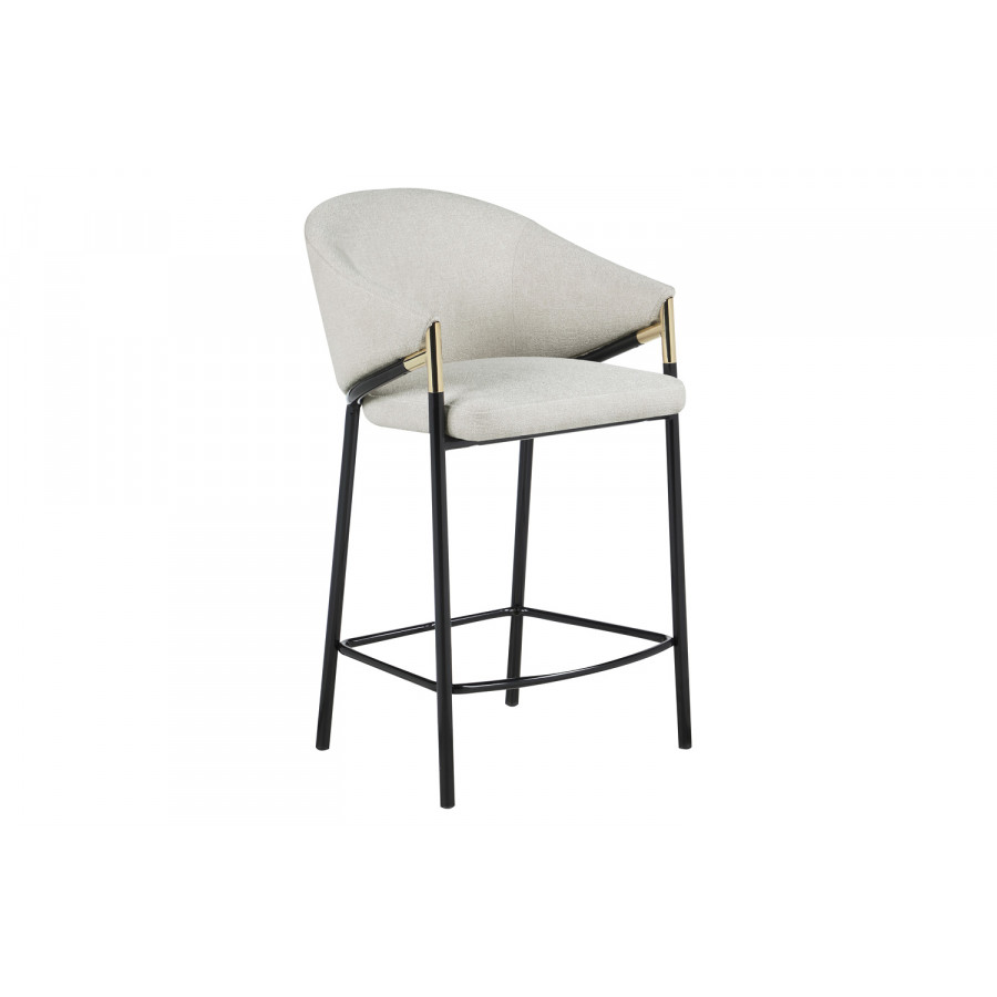 Coaster - Sloped Arm Counter Height Stools (Set Of 2) in Beige/Glossy Black