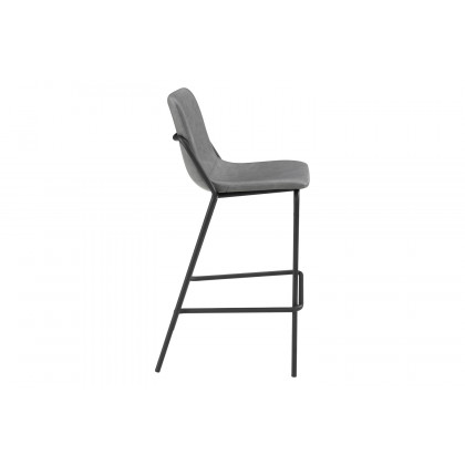 Coaster - Solid Back Upholstered Bar Stools (Set Of 2) in Gray/Black