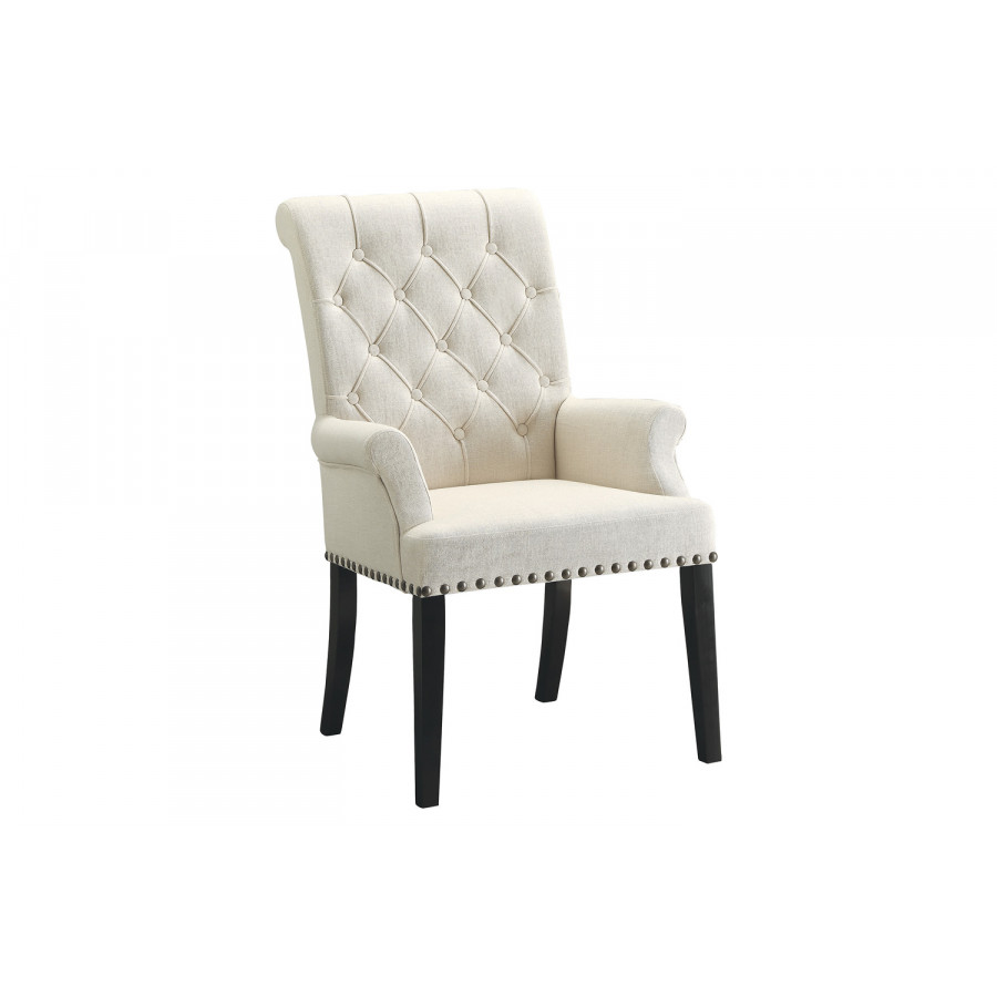 Coaster - Tufted Back Upholstered Arm Chair in Beige