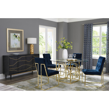 Coaster - Tufted Back Side Chairs (Set Of 2) in Ink Blue