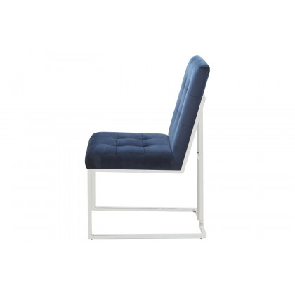 Coaster - Upholstered Dining Chairs (Set Of 2) in Ink Blue/Chrome
