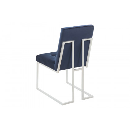 Coaster - Upholstered Dining Chairs (Set Of 2) in Ink Blue/Chrome