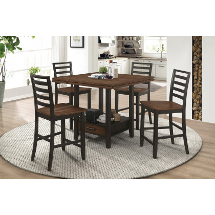 Coaster - Sanford Ladder Back Counter Height Stools (Set Of 2) in Cinnamon/Espresso