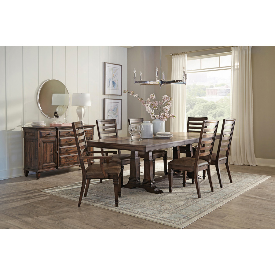 Coaster - Delphine Rectangle Dining Table With Extension Leaf in Vintage Dark Pine