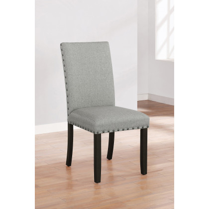 Coaster - Solid Back Upholstered Side Chairs (Set Of 2) in Gray/Antique Noir