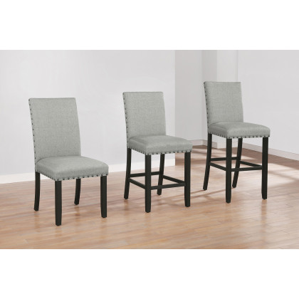 Coaster - Solid Back Upholstered Side Chairs (Set Of 2) in Gray/Antique Noir