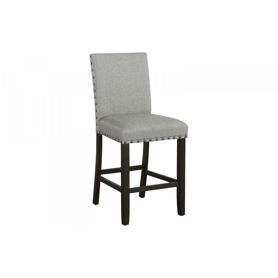 Coaster - Solid Back Upholstered Counter Height Stools (Set Of 2) in Gray/Antique Noir