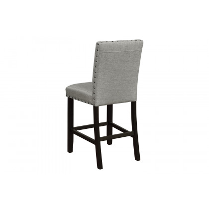 Coaster - Solid Back Upholstered Counter Height Stools (Set Of 2) in Gray/Antique Noir