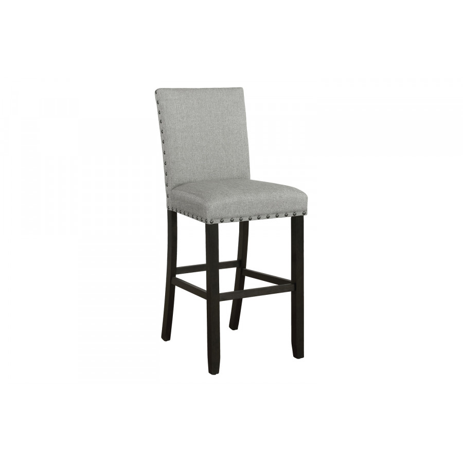 Coaster - Solid Back Upholstered Bar Stools (Set Of 2) in Gray/Antique Noir
