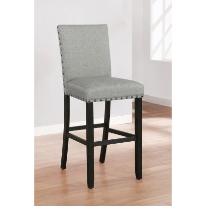 Coaster - Solid Back Upholstered Bar Stools (Set Of 2) in Gray/Antique Noir