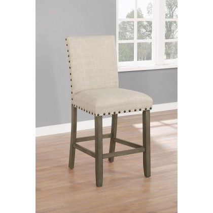 Coaster - Upholstered Counter Height Stools With Nailhead Trim (Set Of 2) in Beige