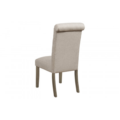 Coaster Calandra Tufted Back Side Chairs (Set Of 2) - Rustic Brown/Beige