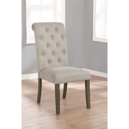 Coaster Calandra Tufted Back Side Chairs (Set Of 2) - Rustic Brown/Beige