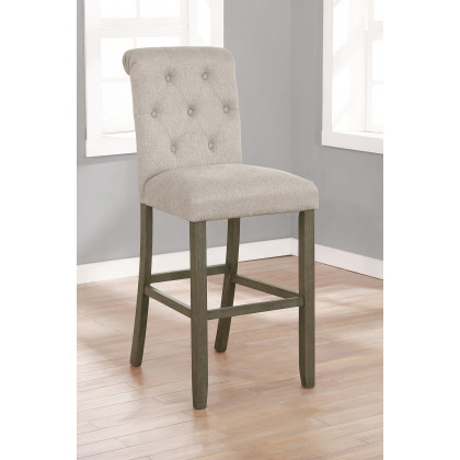 Coaster Tufted Back Bar Stools (Set Of 2) - Beige/Rustic Brown