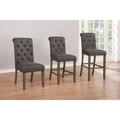 Coaster Calandra Tufted Back Side Chairs (Set Of 2) - Rustic Brown/Gray