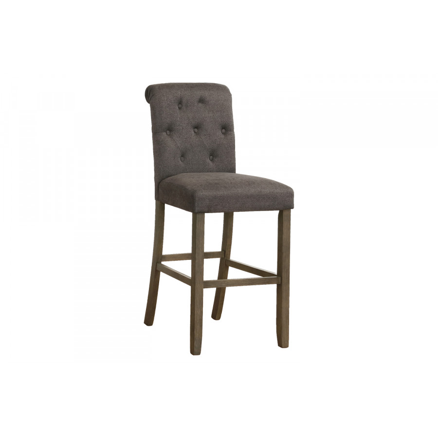 Coaster Tufted Back Bar Stools (Set Of 2) - Gray/Rustic Brown