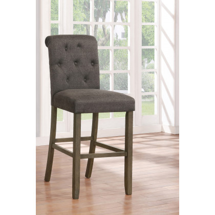 Coaster Tufted Back Bar Stools (Set Of 2) - Gray/Rustic Brown